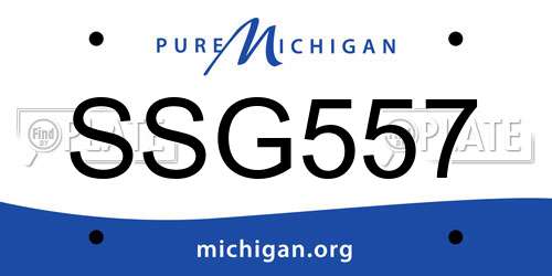 SSG557 Michigan License Plate
