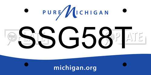 SSG58T Michigan License Plate