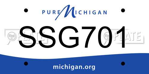 SSG701 Michigan License Plate