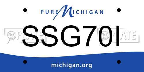 SSG70I Michigan License Plate