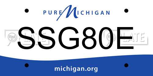 SSG80E Michigan License Plate