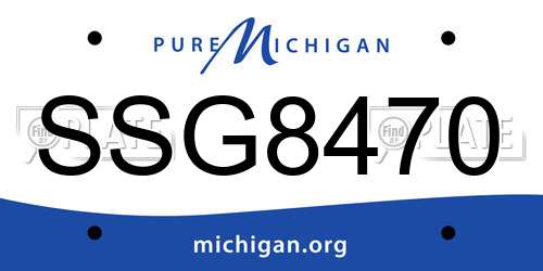 SSG8470 Michigan License Plate