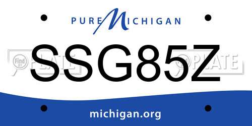 SSG85Z Michigan License Plate