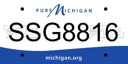SSG8816 Michigan License Plate
