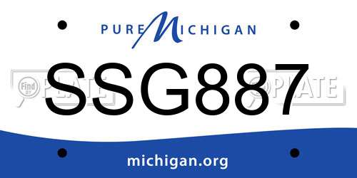 SSG887 Michigan License Plate