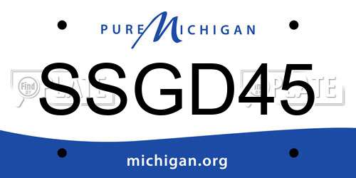 SSGD45 Michigan License Plate