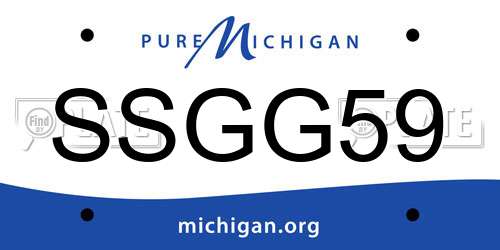 SSGG59 Michigan License Plate