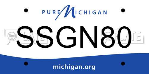 SSGN80 Michigan License Plate