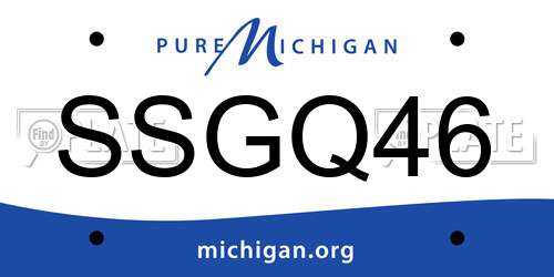 SSGQ46 Michigan License Plate