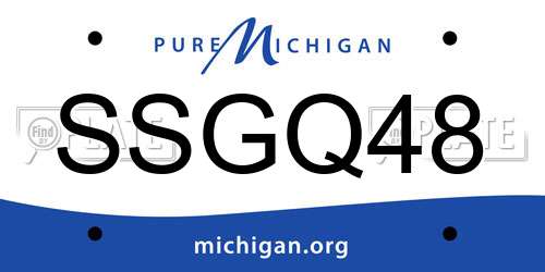 SSGQ48 Michigan License Plate