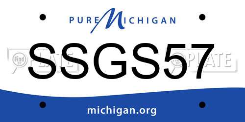 SSGS57 Michigan License Plate