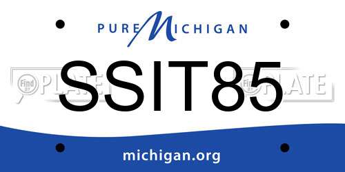 SSIT85 Michigan License Plate
