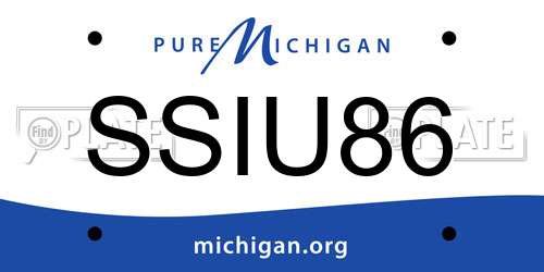 SSIU86 Michigan License Plate