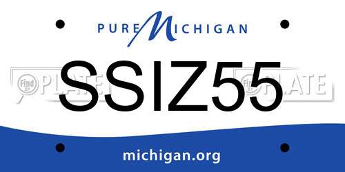 SSIZ55 Michigan License Plate