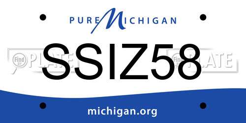 SSIZ58 Michigan License Plate