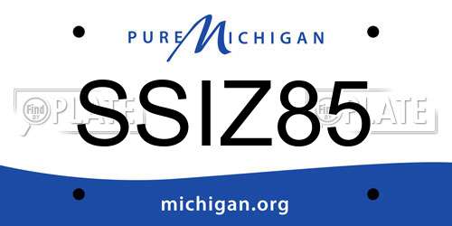SSIZ85 Michigan License Plate