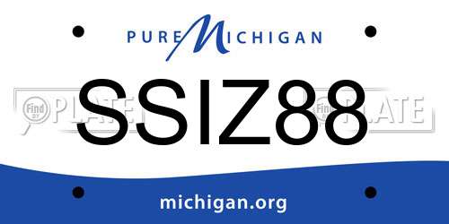 SSIZ88 Michigan License Plate