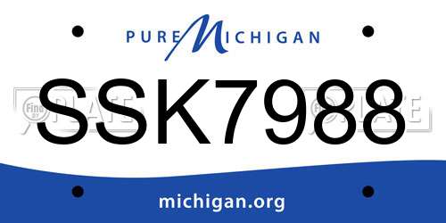 SSK7988 Michigan License Plate