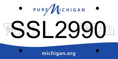 SSL2990 Michigan License Plate