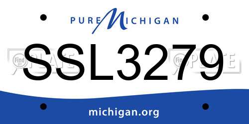 SSL3279 Michigan License Plate