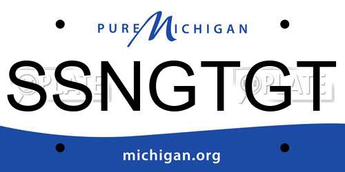 SSNGTGT Michigan License Plate