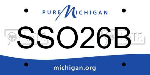 SSO26B Michigan License Plate