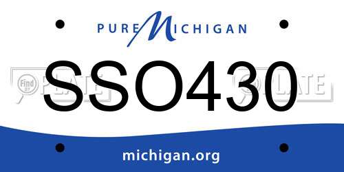SSO430 Michigan License Plate