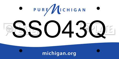 SSO43Q Michigan License Plate