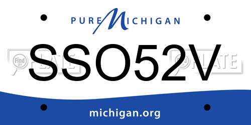 SSO52V Michigan License Plate