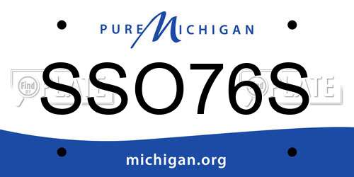 SSO76S Michigan License Plate