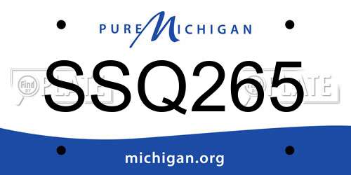 SSQ265 Michigan License Plate