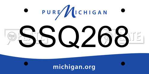 SSQ268 Michigan License Plate