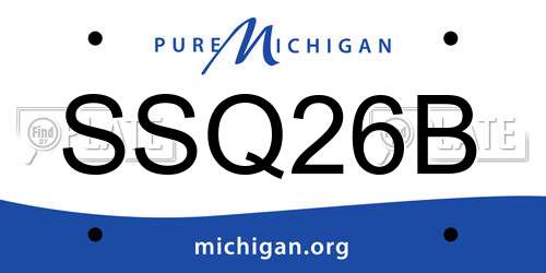 SSQ26B Michigan License Plate