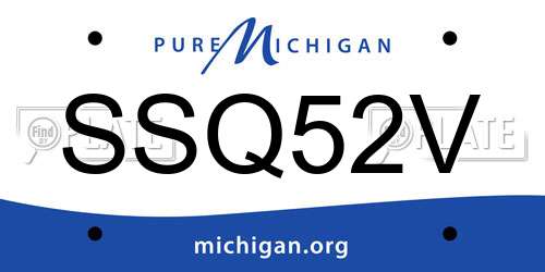 SSQ52V Michigan License Plate