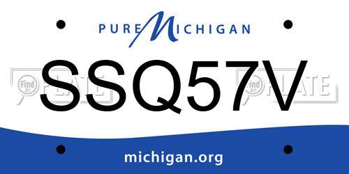 SSQ57V Michigan License Plate