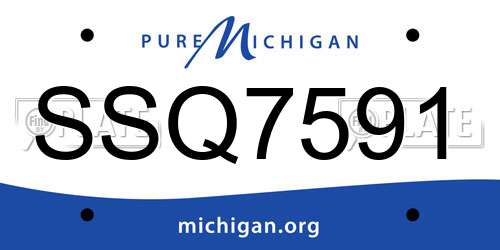 SSQ7591 Michigan License Plate