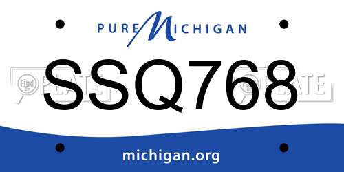SSQ768 Michigan License Plate