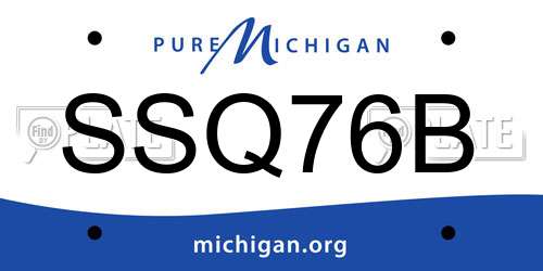 SSQ76B Michigan License Plate