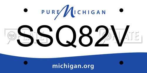 SSQ82V Michigan License Plate