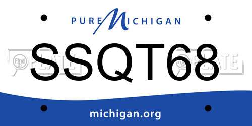 SSQT68 Michigan License Plate