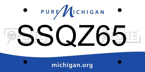 SSQZ65 Michigan License Plate