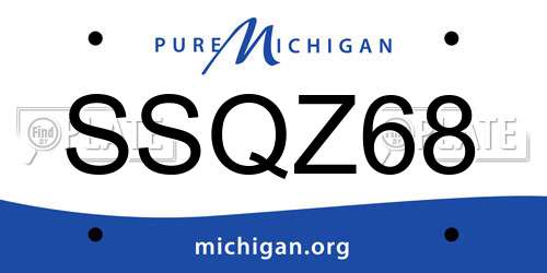 SSQZ68 Michigan License Plate