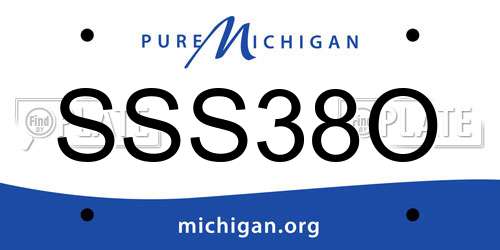 SSS38O Michigan License Plate