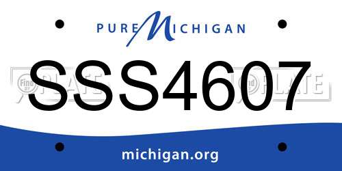 SSS4607 Michigan License Plate