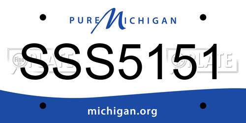 SSS5151 Michigan License Plate