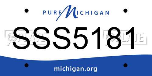 SSS5181 Michigan License Plate