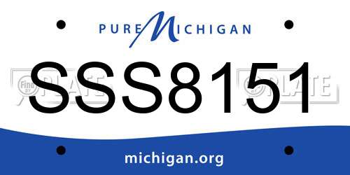 SSS8151 Michigan License Plate