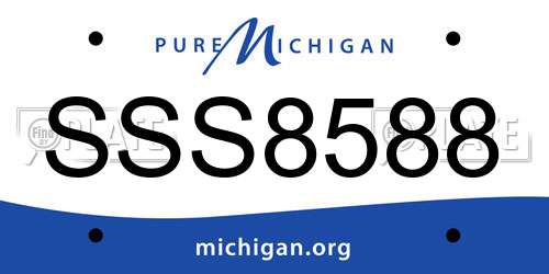 SSS8588 Michigan License Plate
