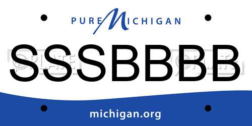 SSSBBBB Michigan License Plate