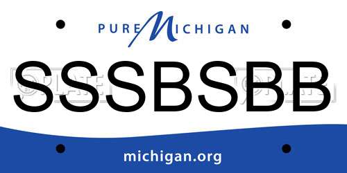 SSSBSBB Michigan License Plate